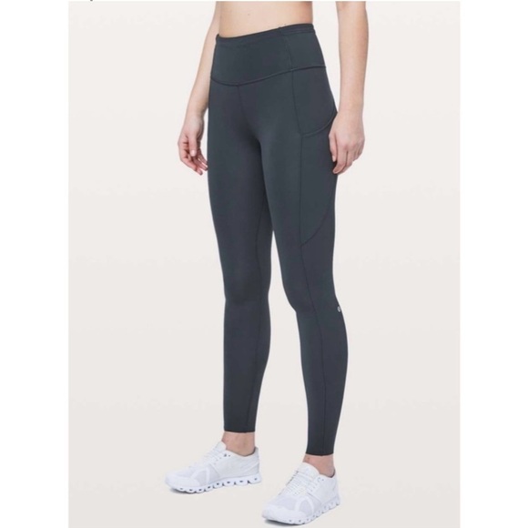 Lululemon Fast & Free Full Length Tight Non-Reflective Leggings Gray Melanite - Picture 1 of 15